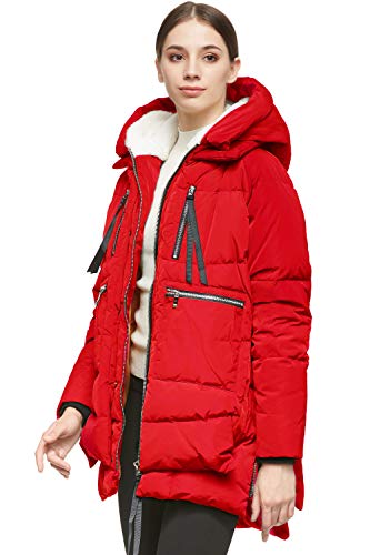 Orolay Mujer Chaqueta de Plumas Engrosada Rojo XX-Small