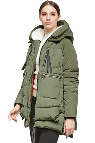 Orolay Mujer Chaqueta de Plumas Engrosada Verde XX-Small