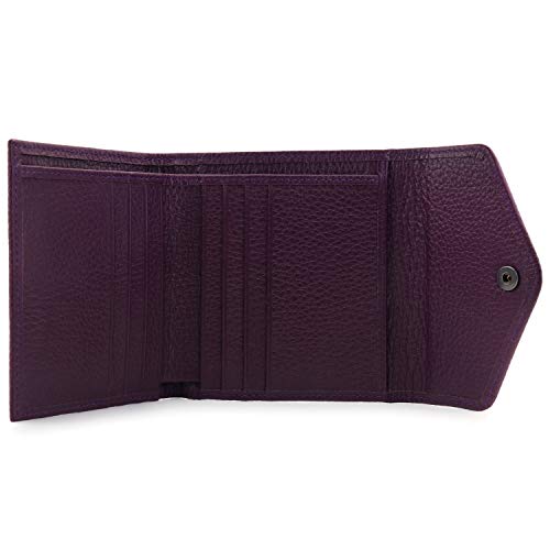 Otto Angelino - Cartera sobre de Cuero Genuino - Bloqueo de RFID – Unisex (Púrpura)