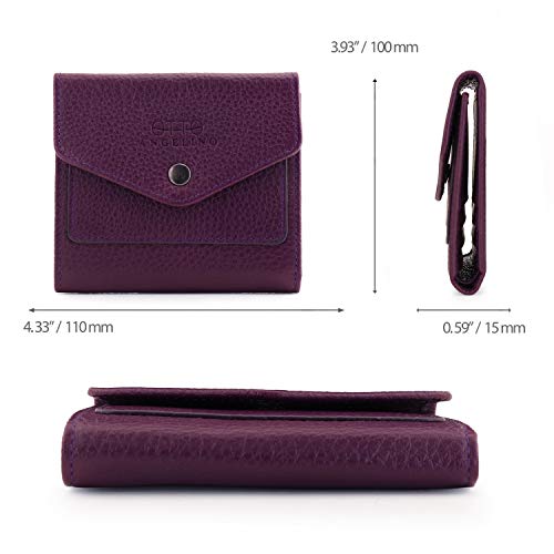 Otto Angelino - Cartera sobre de Cuero Genuino - Bloqueo de RFID – Unisex (Púrpura)