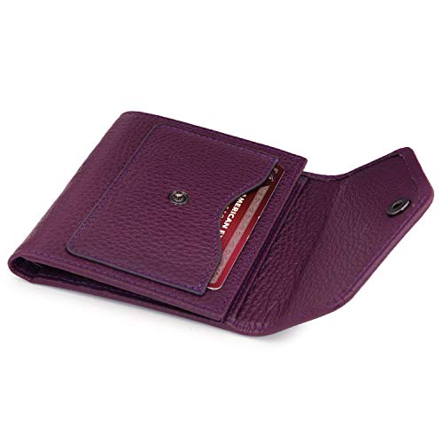 Otto Angelino - Cartera sobre de Cuero Genuino - Bloqueo de RFID – Unisex (Púrpura)