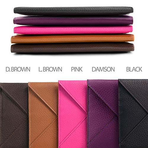 Otto Angelino Tarjetero de Cuero Genuino para Tarjetas de Crédito con Embrague - Cartera de Viaje con Estilo Sobre y Cierre Magnético-Múltiples Ranuras para el Dinero, Smartphone - Bloqueo de RFID