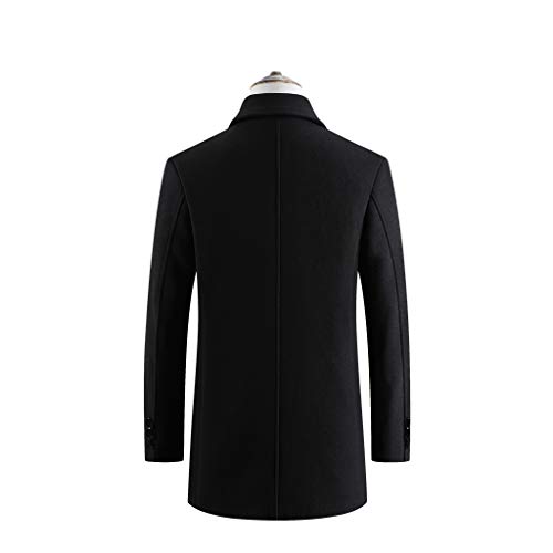 Overdose Abrigo Largo Elegante para Hombre Modelos De Otoño E Invierno Cuello De Piel Manga Larga Talla Grande De Un Solo Pecho Caballero Elegante Vintage Outerwear Coat