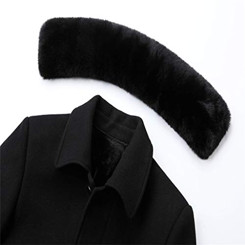 Overdose Abrigo Largo Elegante para Hombre Modelos De Otoño E Invierno Cuello De Piel Manga Larga Talla Grande De Un Solo Pecho Caballero Elegante Vintage Outerwear Coat