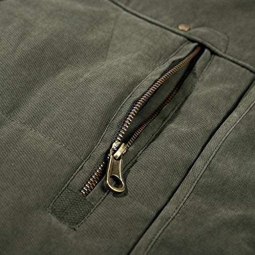 Overdose Abrigo Pelo Abrigo Acolchado Hombre Chaqueta Invierno Hombre Parka Verde Tops Gruesos Más Terciopelo Cálido Invierno Abrigo con Cremallera Slim Fit con Capucha 2019 Nuevo