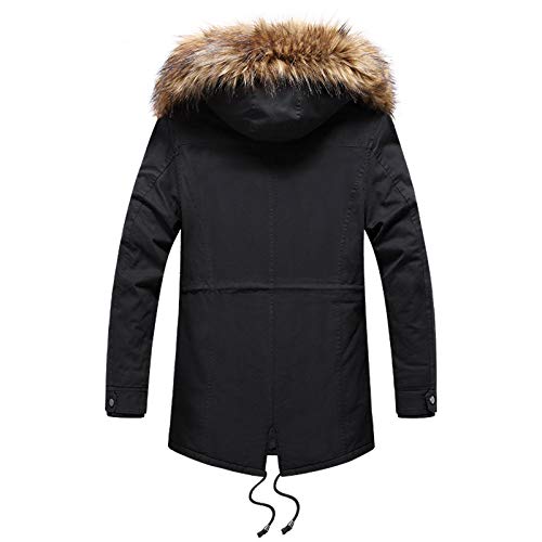 OverDose Abrigos Hombre Invierno Chaqueta Larga con Capucha Gruesa de algodón con Cremallera