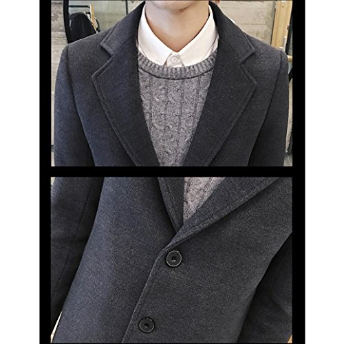OverDose Abrigos Hombre Invierno Sobretodo Formal de Solo Pecho Mezcla de