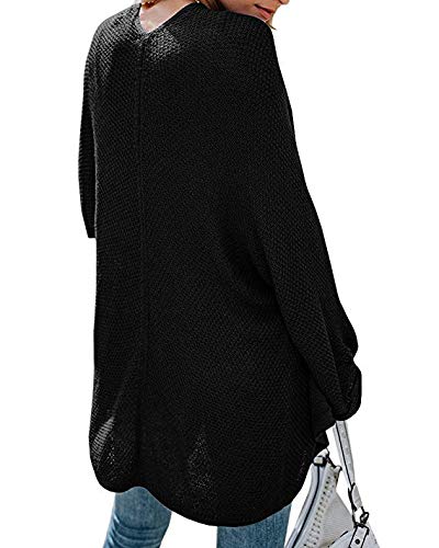 Overdose Blusa De Punto De Manga Larga De Punto Flojo De Moda 2018 De Mujer Abrigo Negro Ocasional Invierno Abrigo