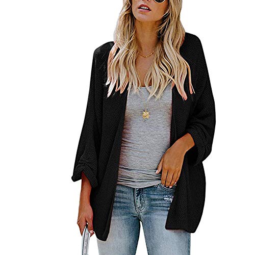 Overdose Blusa De Punto De Manga Larga De Punto Flojo De Moda 2018 De Mujer Abrigo Negro Ocasional Invierno Abrigo