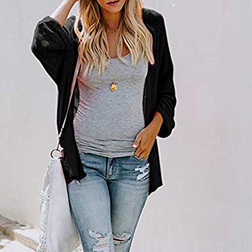 Overdose Blusa De Punto De Manga Larga De Punto Flojo De Moda 2018 De Mujer Abrigo Negro Ocasional Invierno Abrigo