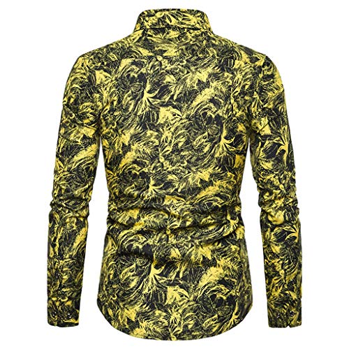 Overdose Camisas Hombre Estampadas Manga Larga Formal Moda Retro Slim Fit Italianas para Bodas Tallas Grandes T Shirt Hombre Blusa Ibicenca Vestir Vintage Raya