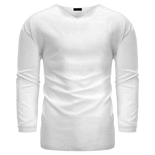 Overdose Camisetas Hombres Blusa De Lino De Color Puro De Verano Nuevo para Hombre Blusa De Moda Cómoda Elegante Tallas Grandes para Bodas Oferta Informal Italianas Ibicenca