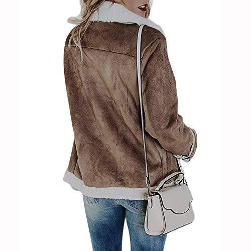 Overdose Chaqueta De Invierno Nueva Faux Suede Warm Jacket Zipper Up Escudo Grueso Superventas Outwear con Bolsillos Ocio Tops Estilo Sexy Blusa Abrigo