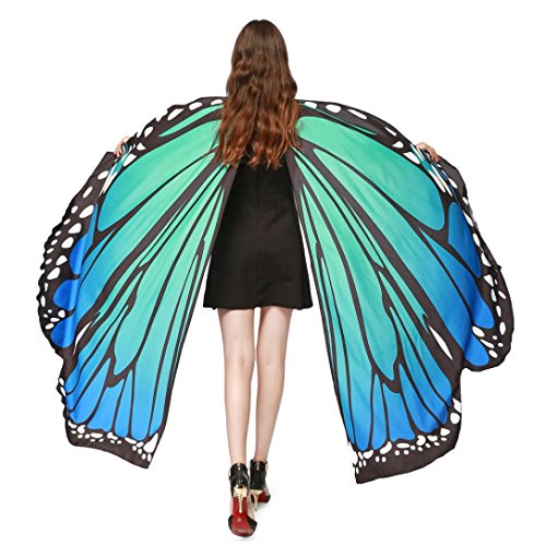 OverDose Disfraz para Mujer/niños Mariposa alas Chal Hada NINFA duendecillo Cosplay Capa Disfraces