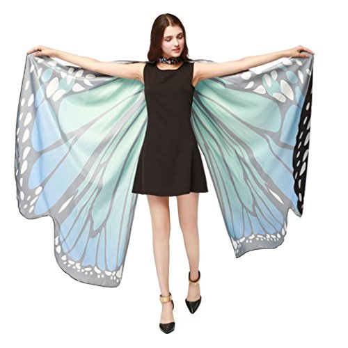 OverDose Disfraz para Mujer/niños Mariposa alas Chal Hada NINFA duendecillo Cosplay Capa Disfraces