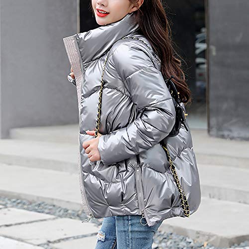 Overdose Mujeres Ultra Light Down Chaqueta con Capucha Invierno Down Rosa Negro Chaquetas Invierno Abrigo Mujeres Parka Abrigos con Cremallera (Medium, Azul Marino)