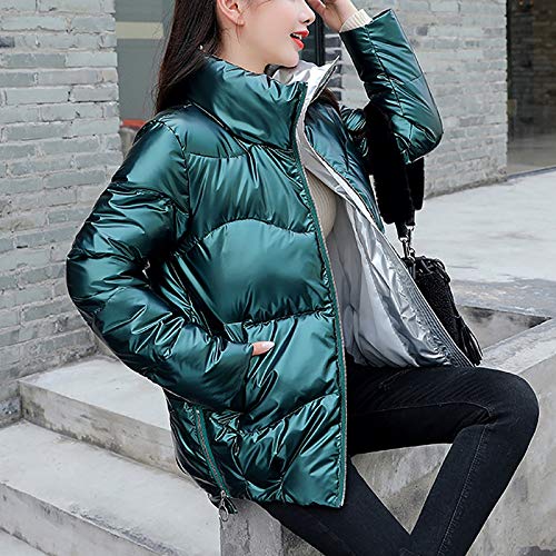 Overdose Mujeres Ultra Light Down Chaqueta con Capucha Invierno Down Rosa Negro Chaquetas Invierno Abrigo Mujeres Parka Abrigos con Cremallera (x-Large, Verde)