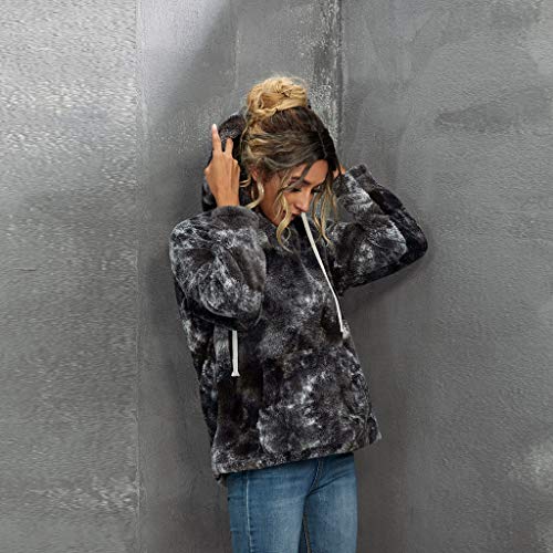 Overdose Nueva OtoñO para Mujer Gato De Manga Larga con Capucha De Moda Sudadera con Capucha SuéTer Tops Blusa SeñOra Superior