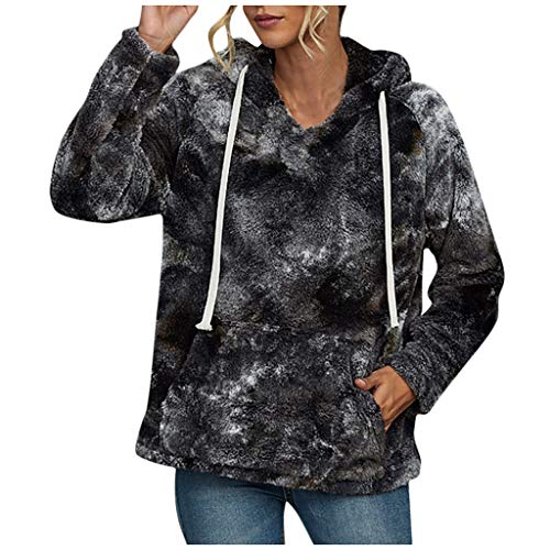 Overdose Nueva OtoñO para Mujer Gato De Manga Larga con Capucha De Moda Sudadera con Capucha SuéTer Tops Blusa SeñOra Superior
