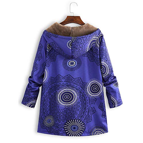 Overdose Nuevo Abrigo De Talla Grande Mujeres con Capucha De Manga Larga Vintage Cremallera SeñOras Abrigos Gruesos De Lana 5XL Desgaste Al Aire Libre Abrigos Mujer (x-Large, a-Azul Marino)