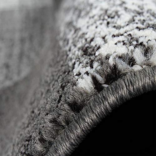 Paco Home Alfombra De Diseño Moderna A Cuadros Mezcla En Gris Crema Marrón, tamaño:80x150 cm