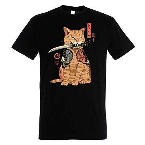 Pampling Camiseta Catana (Talla XL) - Gato - 100% Algodón - Serigrafía