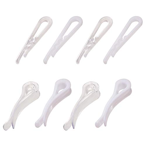 PandaHall 400 pinzas de plástico para ropa pequeñas de tela para camisa sujetador calzoncillos calcetines, blanco y transparente