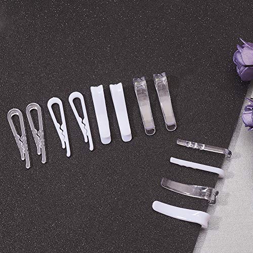 PandaHall 400 pinzas de plástico para ropa pequeñas de tela para camisa sujetador calzoncillos calcetines, blanco y transparente