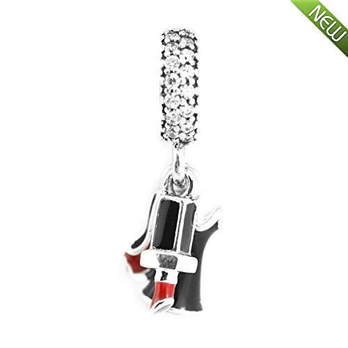 PANDOCCI 2017 Por Otoño Lápices labiales rojos y tacones altos y vestidos encantos encanto Trompeta auténtica 925 plata de ley se adapta a Pandora original Pulseras pulsera de joyería