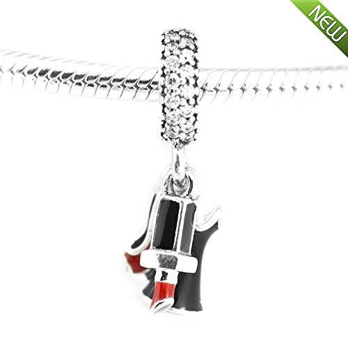 PANDOCCI 2017 Por Otoño Lápices labiales rojos y tacones altos y vestidos encantos encanto Trompeta auténtica 925 plata de ley se adapta a Pandora original Pulseras pulsera de joyería