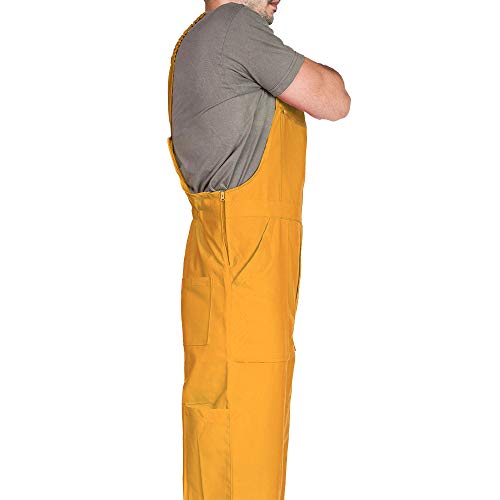 Pantalones con peto de trabajo para hombre, Made in EU, Mono de trabajo, Azur, blanco, rojo, verde, negro (S, Amarillo)