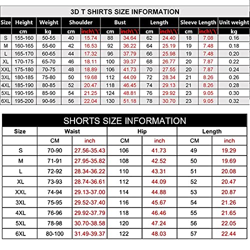 Pantalones Cortos de Playa de Verano con Gráficos con Estampado 3D para Hombre Bañadores de Surf y Camisetas Informales de Manga Corta con Cuello Redondo y Moda(Azul,6XL)