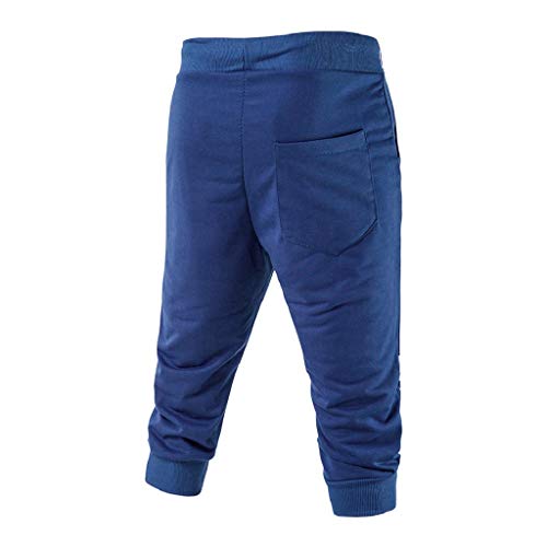 Pantalones Cortos Hombre Verano 2019 Nuevo SHOBDW Casual Impresión de Letras Pantalones Hombre Chandal Cordón Elástico Pantalones Cortos Hombre Deporte con Bolsillos Tallas Grandes(Azul,M)