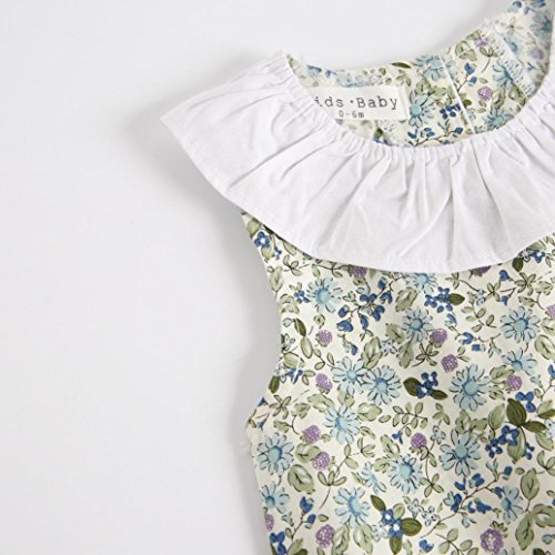 PAOLIAN Ropa para bebé niñas Monos Verano 2018 Mameluco Impresion de Floral Sin Mangas Cuello Redondo Fiestas Conjuntos para recién Nacidos bebés niñas de 6 Meses - 3 años (6M, Verde)