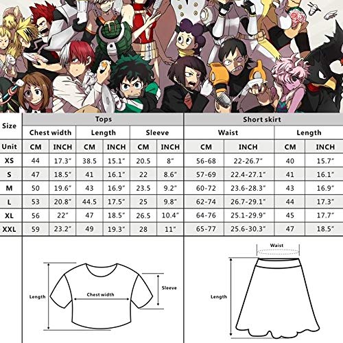 para Anime Fans Gift My Hero Academia Disfraz de Cosplay Carnaval de Halloween Verano Manga Corta + Shorts Trajes para Mujeres