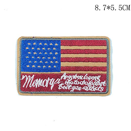 Parches Ropa Parches Apliques Parches bordados Apto para la reparación o DIY de camisetas, jeans, ropa, bolsos y otros textiles, insignia de 9pcs de la bandera europea y americana