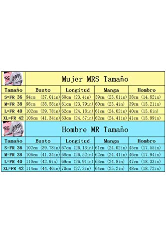 Pareja Sudadera A Juego Mujeres Hombres Mrs MR Casual Pulóver Pack Grey Women M/Men S