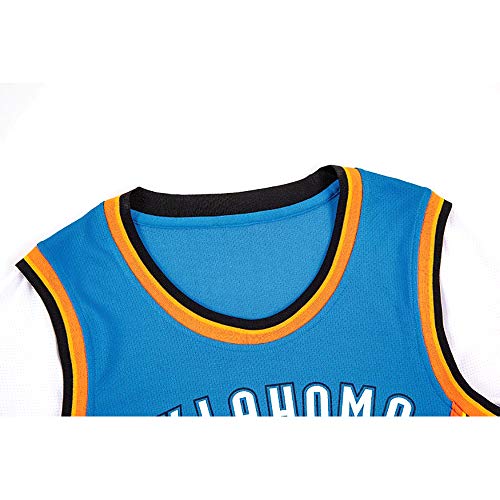 Paul George, N ° 13, camiseta del equipo Thunder, 13 #, falso uniforme de baloncesto de dos piezas de manga corta, tejido elástico transpirable de secado rápido, ropa deportiva para fanáticos. (Bl