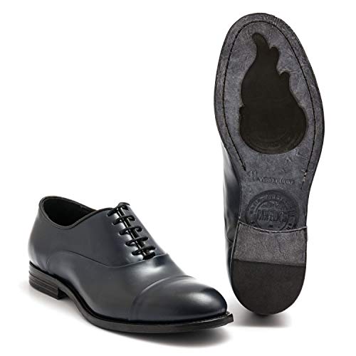 PAWELKS - Blue brused Leather Pawelk's Oxford Shoes - 19025HORSE BLU - 43