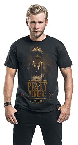 Peaky Blinders - Gangs Of Birmingham EST 1919 Hombre Camiseta Negro XL, 100% algodón, Regular