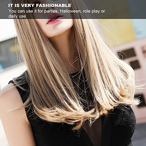 Peluca larga recta degradada rubia clara pelo natural realista para mujeres Lady Cosplay fiesta pelucas sintéticas elegantes