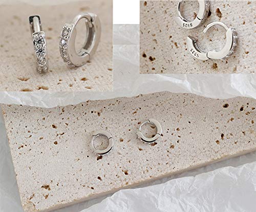 Pendientes de aro pequeños de 6 mm con circonitas cúbicas