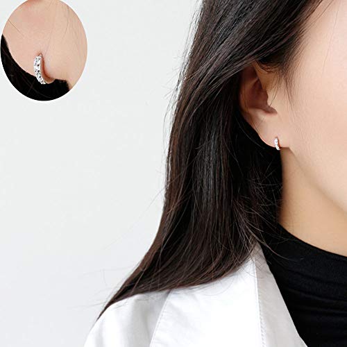 Pendientes de aro pequeños de 6 mm con circonitas cúbicas