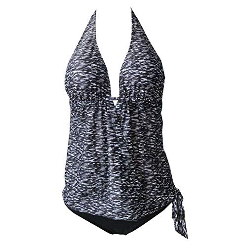 Pengniao Mujer Tankinis s Bikini Sets de desgaste más el tamaño de traje de baño lindo Surf Beach gris 2XL