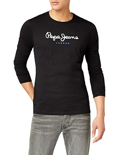 Pepe Jeans Eggo Long PM501321 Top de manga larga, Negro (Black 999), Medium para Hombre