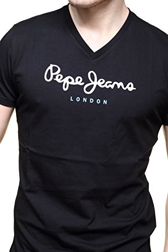 Pepe Jeans Eggo V PM501389 Camiseta, Negro (Black 999), Medium para Hombre