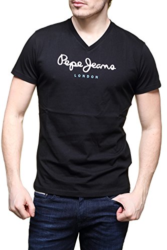 Pepe Jeans Eggo V PM501389 Camiseta, Negro (Black 999), Medium para Hombre