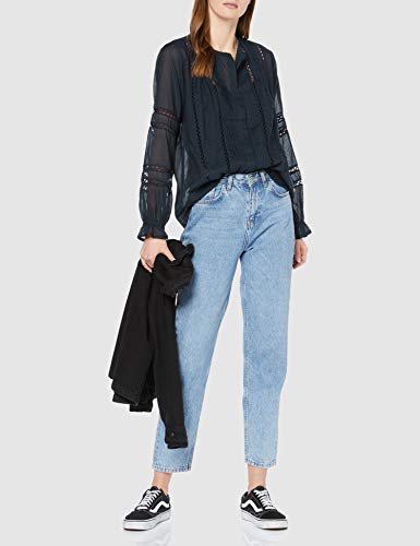 Pepe Jeans Isabelle Blusa, Azul (Dulwich 594), Small para Mujer