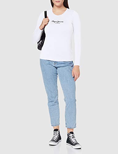 Pepe Jeans New Virginia LS PL502755 Camiseta, Blanco (White 800), Small para Mujer