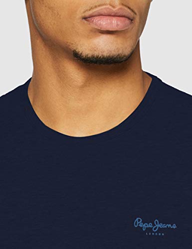 Pepe Jeans Original Basic S/S PM503835 Camiseta, Azul (Navy 595), Medium para Hombre